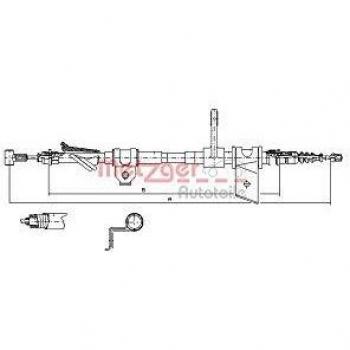 Cable de freno de mano Metzger 451.11 trasero derecho para Alfa Romeo 166