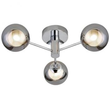 Plafón contemporáneo Oscar cromo humo 3 luces G9