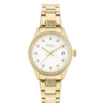 Reloj de Mujer Breil Classic Elegance Ø 28 mm con Esfera Blanca y Pulsera de Acero Oro