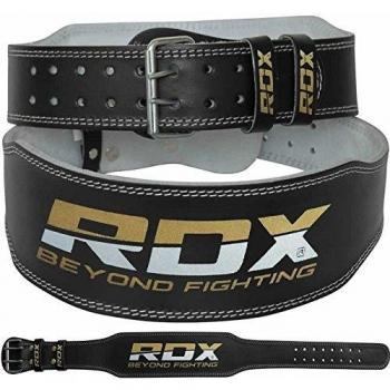 RDX 4powerlifting Ante Cinturón de Halterofilia Negro de Oro Acolchado Cinturón, Unisex, 4 Powerlifting Wildleder Gewichthebergürtel Schwarz-Gold Gepolstert, Negro y Dorado, Extra-Large