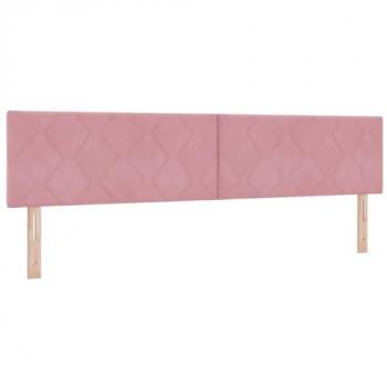 Cabecero LED con luces de tira rosa 200 cm terciopelo