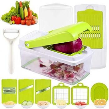 Charmss Mandolina de Cocina Cortador Frutas Vegetales Profesional Rallador Verduras, Cortador de Patatas Acero Inoxidable Utensilios de Cocina Profesional para Cortar Frutas/Verduras.