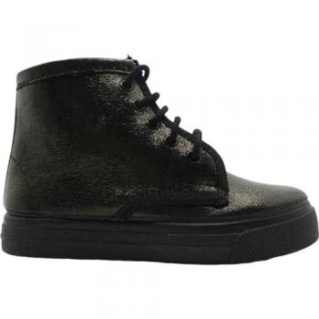 Botas Brillo Doble Suela para Niña Tokolate Color Negro Talla 23