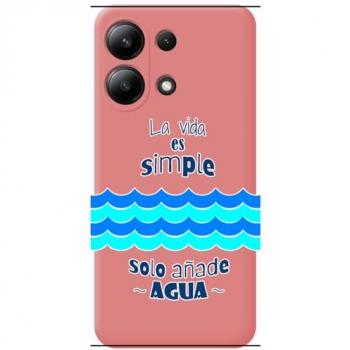 Funda Silicona Líquida Rosa con Diseño de Agua para Xiaomi Redmi Note 13 4G