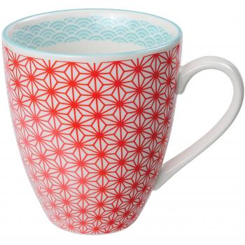 TOKYO design studio Star Wave Taza, Porcelana, Rojo, 8,7 x 9,8 cm