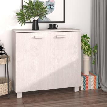 HAMAR White Solid Pine Sideboard 33.5x13.8x31.5 Storage Cabinet with Doors and Drawer