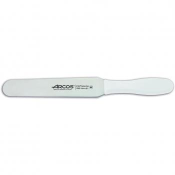 Espátula Arcos Colour - Profesional 299024 de acero inoxidable Nitrum con mango ergonómico de Polipropileno blanco y hoja de 20 cm, en Funda Display