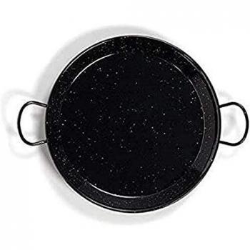 La Valenciana 10 cm Paella de Acero esmaltado, Black_Parent, Negro, 65 cm