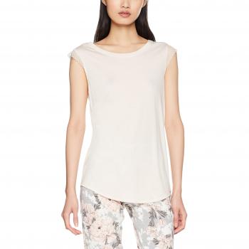 Skiny Sleep Mix & Match Shirt Kurzarm, Camiseta de Pijama para Mujer, Elfenbein