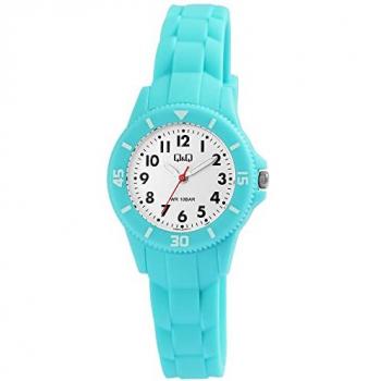 Reloj Infantil Q&Q® by CITIZEN V26A-006VY, Analógico de Aprendizaje, Silicona Turquesa, Resistente al Agua 10 Bar