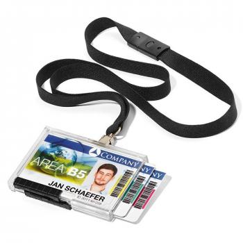 Durable Textile 15 mm Soft Lanyard - Black
