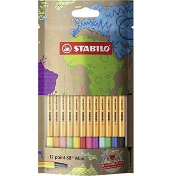 Estuche de 12 Rotuladores Fineliner STABILO point 88 Mini Multicolor #mySTABILOdesign