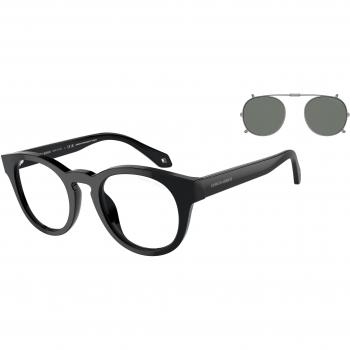 Giorgio Armani AR8190U Men's Eyeglasses with Clip-on 58751W, Black, Size 46, Blue Light Block Available