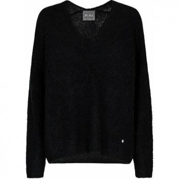 Mos Mosh Women's V-Neck Knit Sweater Thora in Black, Size XL