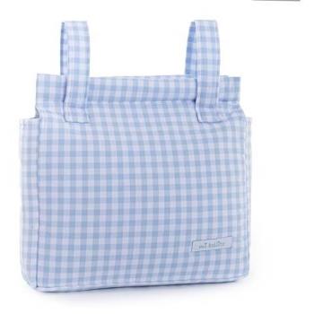 Bolsa Organizadora Multifuncional para Cochecito de Bebé Mi Bollito Azul Vichy 10 x 35 x 35 cm