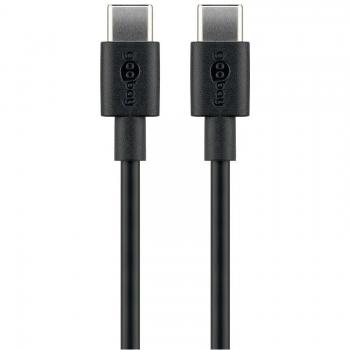 Goobay 1m USB-C to USB-C Charging and Sync Cable, 3A, Black