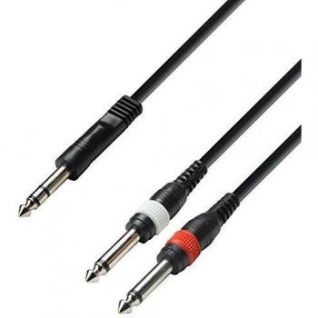 Adam Hall 3m Stereo to Dual Mono 6.3mm Audio Cable