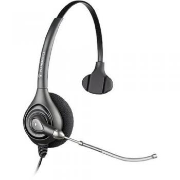 Plantronics HW251  SupraPlus - Auricular con micrófono para teléfono fijo o PC, Negro