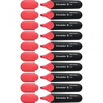 Marcador Job Recargable Fluorescente Rojo - 10 Unidades Schneider