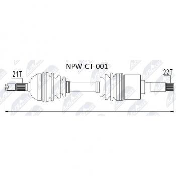 Árbol de transmisión NTY NPW-CT-001 con características de alta resistencia y durabilidad