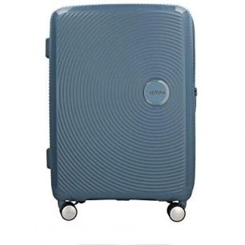 American Tourister Soundbox Spinner 67/24 TSA Expandible Maleta Mediana Rígida, Capacidad 81L, Color Stone Blue
