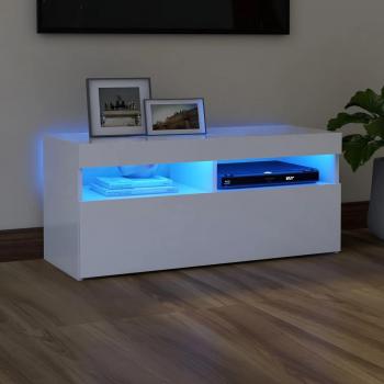 Soporte de TV con luces LED blanco 90x35x40 cm