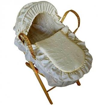 Cuddles Colección Muñecas Moses Cesta crema bordado Anglaise con soporte