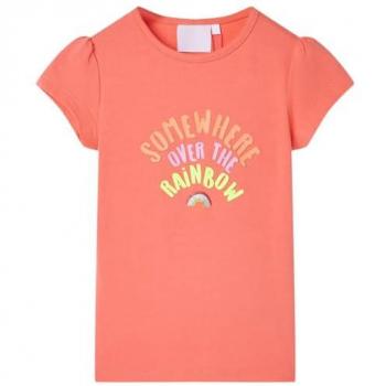 Camiseta Infantil Color Coral Talla 140 de Manga Corta