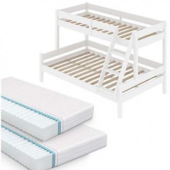 Litera Everest Vitalispa, Blanca, 140x200 / 90x200 cm con 2 colchones