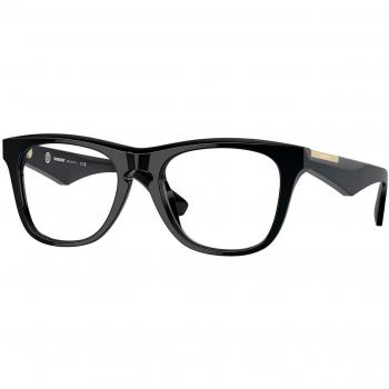 Burberry BE2409 Eyeglasses, Color 3001, Men's Square Frame, Black, Size 53, Blue Light Block Available