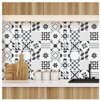 Pegatinas Adhesivos carrelages, multicolor, 20 x 20 cm, Set de 60 piezas
