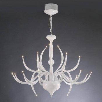 Lámpara colgante Llamas 24 bombillas blanco, color blanco, no compatible con led/cfl, peso del artículo: 19,1 kg