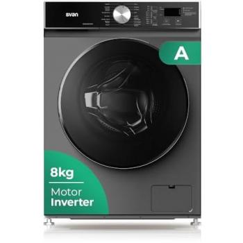 Lavadora Carga Frontal SVAN SL8202AIDVBX Inox 8Kg 1200 rpm A Vapor Motor Inverter 16 Programas Función Stop&Go