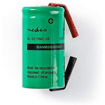 NEDIS Recargable Ni-MH Battery Pack Batería de Níquel-Metal Hidruro | 1,2 V | 2400 mAh | Conector de Soldadura Verde