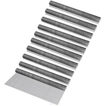 Malla de Alambre Cuadrada Galvanizada - 10 Rollos de 1m x 5m - Color Gris