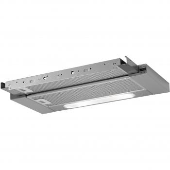 AEG DPB5650M Campana Extractora Telescópica Encastrada, 60 cm, 3 Velocidades más Modo Intensivo, Capacidad de Extracción hasta 537 m³/h, Nivel Sonoro 63 dB(A), Iluminación LED, Acero Inoxidable, Clase Energética A