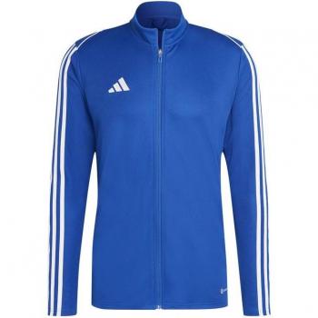 Chaqueta de fútbol Adidas Tiro 23 League Hombre, color negro, material ligero y transpirable, cierre con cremallera completa, bolsillos laterales con cremallera, diseño moderno y ajustado