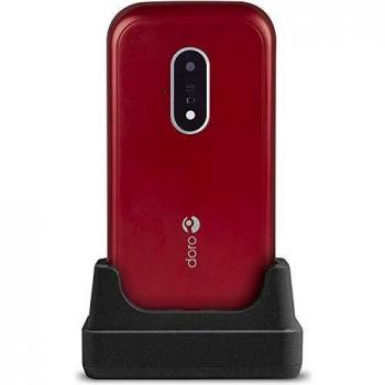 Doro 7030 Teléfono Móvil 4G Dual SIM con Tapa para Mayores con Whatsapp para Videollamadas, Facebook, Botón de Asistencia con GPS y Base de Carga [Versión Española]