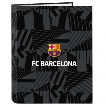 Carpeta Folio 4 Anillas F.C. Barcelona Negra 26,5x33cm - Ideal para Niños, Cómoda y Resistente