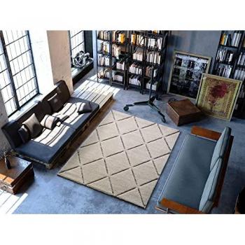 Alfombra tipo shaggy escandinava de polipropileno blanca y negra 200x290 cm