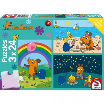 Puzzle Infantil Die Maus: Buenas Amistades, 3x24 Piezas