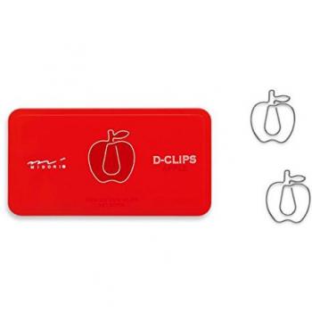 Midori D-Clip Paper Clips - Garden Series - Apple - Box of 30