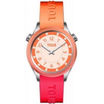 Reloj Tous Mini Self Time 200358051 silicona - Reloj analógico de mujer Mini Self Time naranja de acero