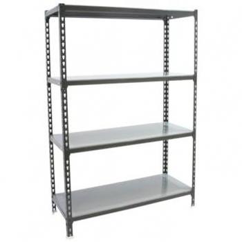 Estantería Simonclick Mini 4/500 1500 Antracita/Galva, Estantería metálica, 4 baldas ajustables, capacidad de 180 kg de punto de flexión, dimensiones 1500x