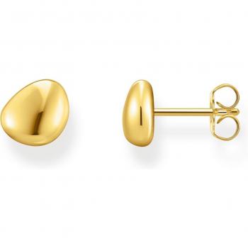 Thomas Sabo Gold Plated Organic Shaped Stud Earrings - Sterling Silver 925