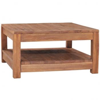 Mesa de centro de madera maciza de teca 68x67x35 cm