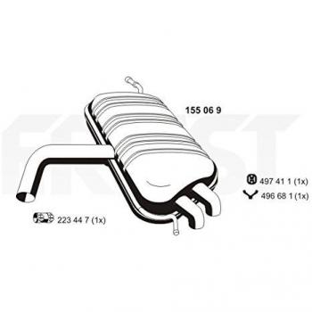 Silenciador trasero ERNST 155069 para Volkswagen Golf 5