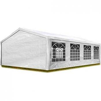 Carpa para fiestas TOOLPORT 5x8 m en blanco, lona PE 350 n impermeable con protección UV
