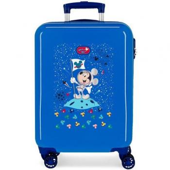 Maleta de Cabina ABS Rígida Disney Mickey On The Moon Azul 34L