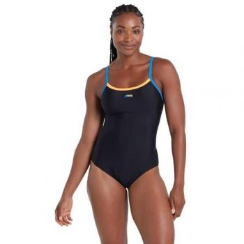Zoggs Cannon Strikeback Bañador de Natación para Mujer, Negro, Talla XL